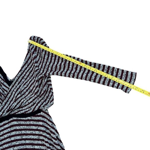 FREE PEOPLE Maverick Eggplant Purple & Grey Striped V-Back Dress Size L - Picture 10 of 10